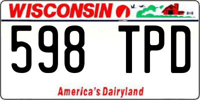 WI license plate 598TPD