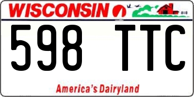 WI license plate 598TTC