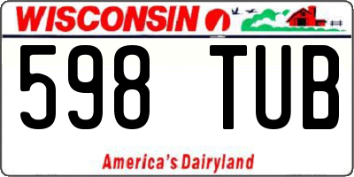 WI license plate 598TUB