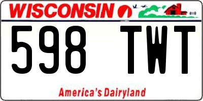 WI license plate 598TWT