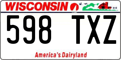 WI license plate 598TXZ