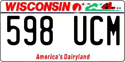 WI license plate 598UCM