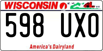 WI license plate 598UXO