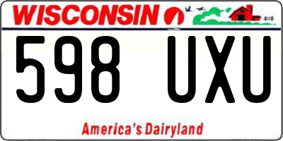 WI license plate 598UXU