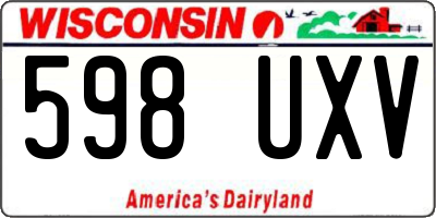 WI license plate 598UXV