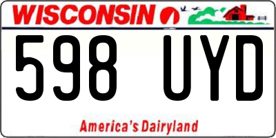 WI license plate 598UYD