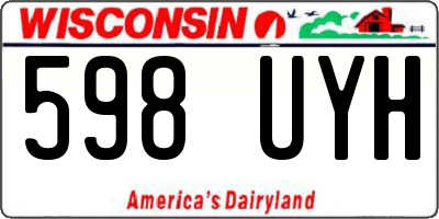 WI license plate 598UYH