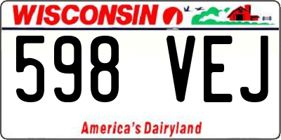 WI license plate 598VEJ