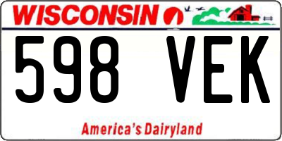 WI license plate 598VEK