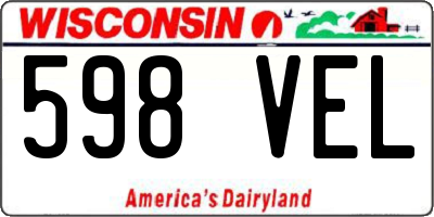 WI license plate 598VEL