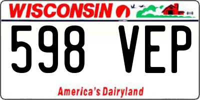 WI license plate 598VEP