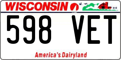 WI license plate 598VET