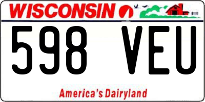 WI license plate 598VEU