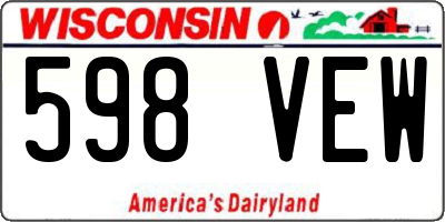 WI license plate 598VEW