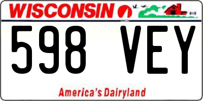 WI license plate 598VEY