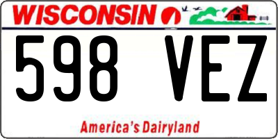 WI license plate 598VEZ