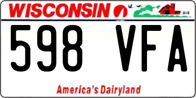 WI license plate 598VFA