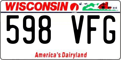 WI license plate 598VFG