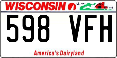 WI license plate 598VFH