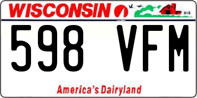 WI license plate 598VFM