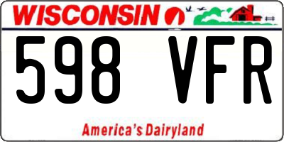 WI license plate 598VFR