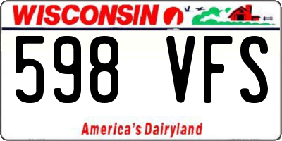 WI license plate 598VFS