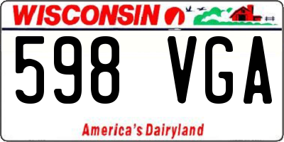 WI license plate 598VGA