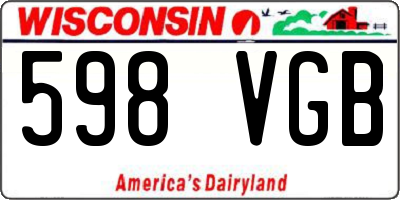 WI license plate 598VGB