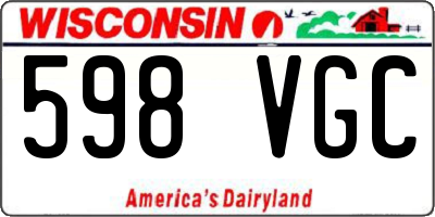 WI license plate 598VGC