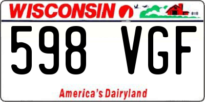 WI license plate 598VGF