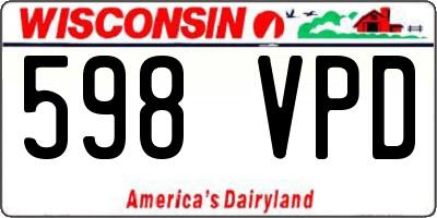WI license plate 598VPD