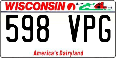 WI license plate 598VPG