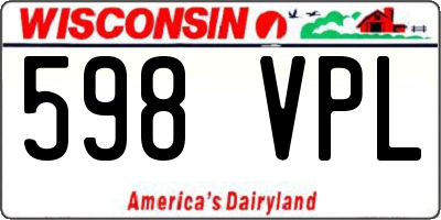 WI license plate 598VPL