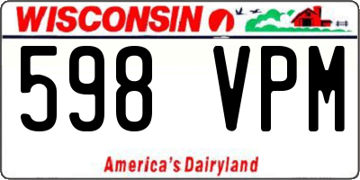 WI license plate 598VPM