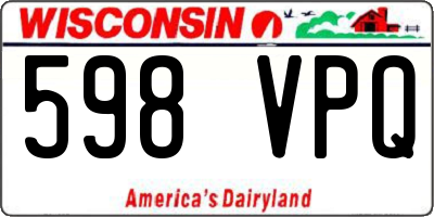 WI license plate 598VPQ