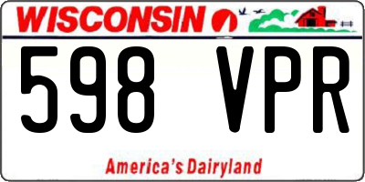 WI license plate 598VPR