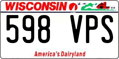 WI license plate 598VPS