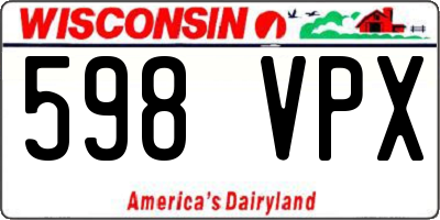 WI license plate 598VPX
