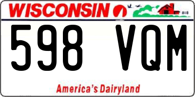 WI license plate 598VQM