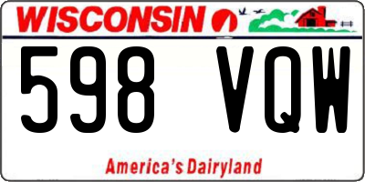 WI license plate 598VQW