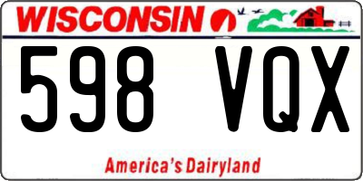 WI license plate 598VQX