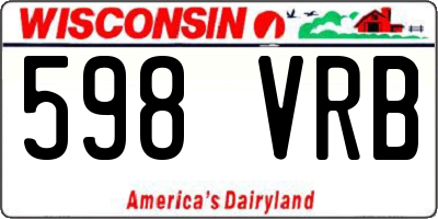 WI license plate 598VRB