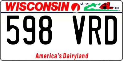 WI license plate 598VRD