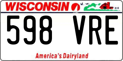 WI license plate 598VRE