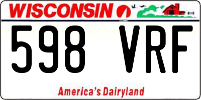 WI license plate 598VRF