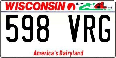 WI license plate 598VRG