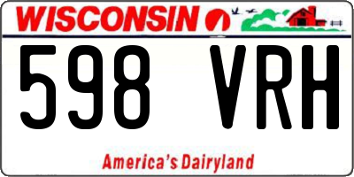 WI license plate 598VRH