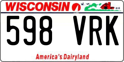 WI license plate 598VRK
