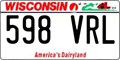 WI license plate 598VRL