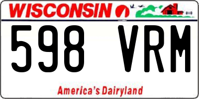 WI license plate 598VRM